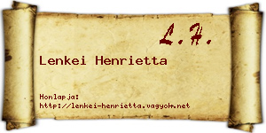 Lenkei Henrietta névjegykártya