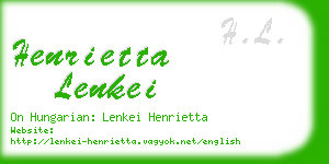 henrietta lenkei business card